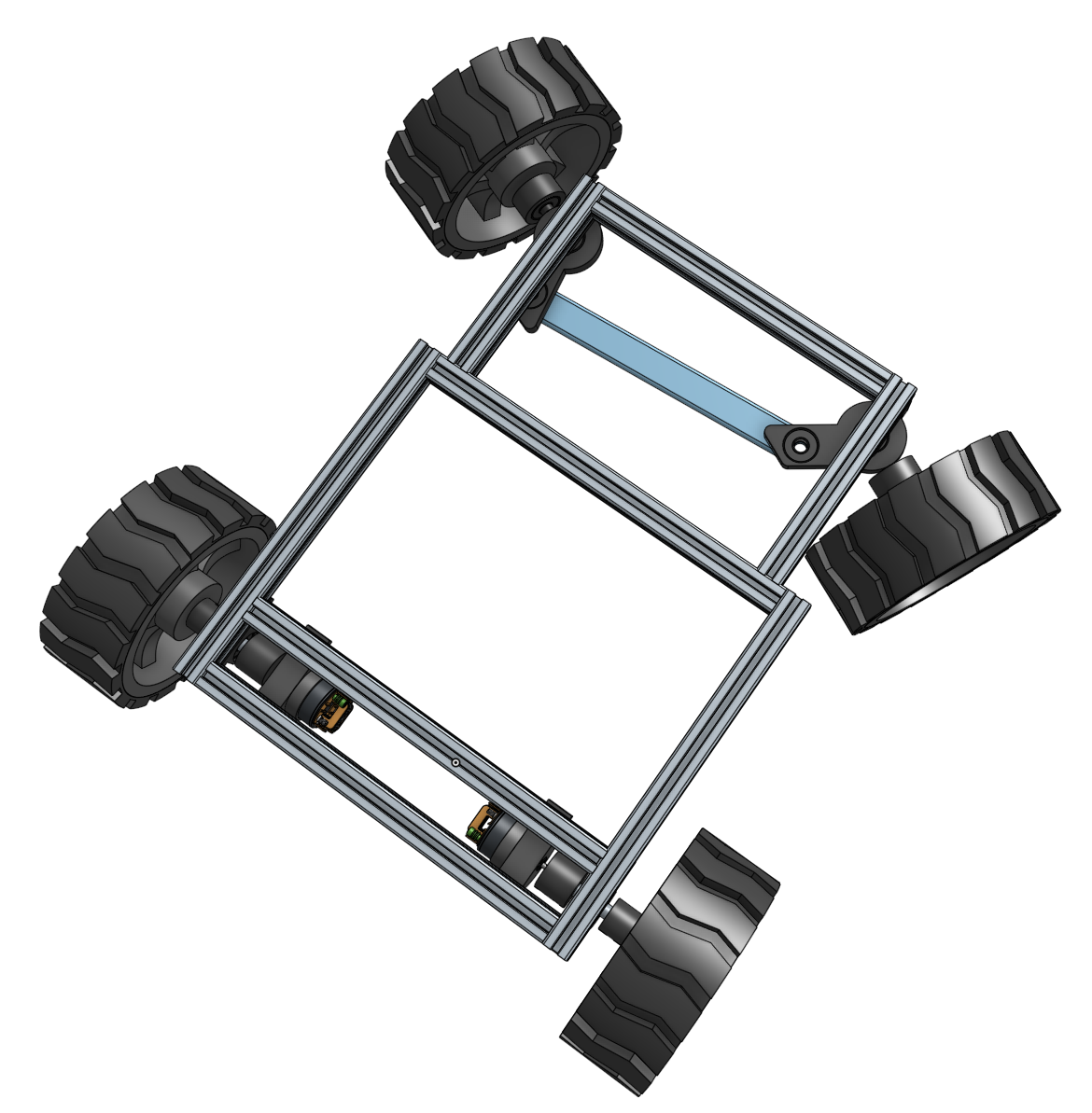 Chassis angled view with Ackerman steering