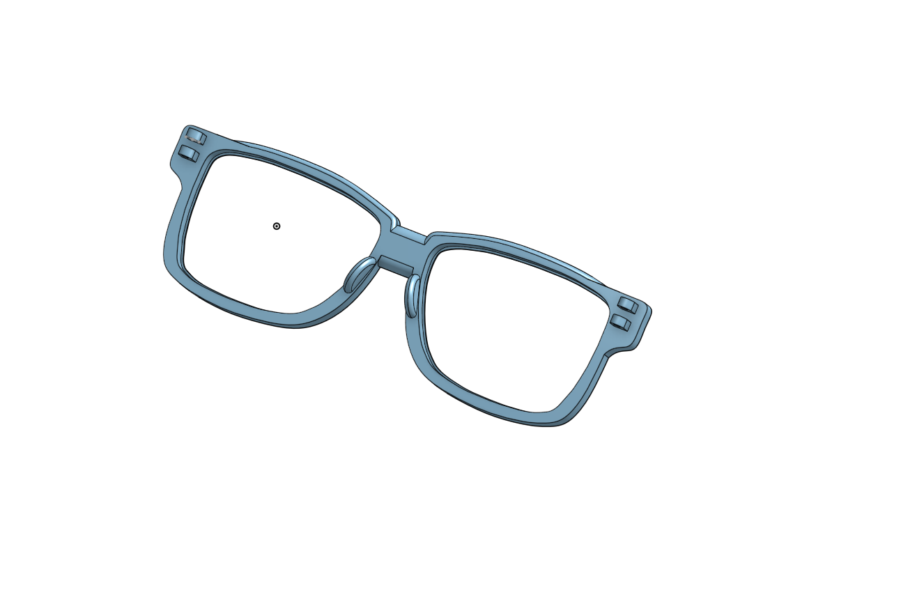 CAD render of glasses frame front view