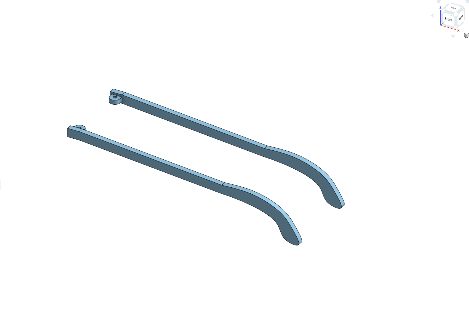 CAD render of glasses temples