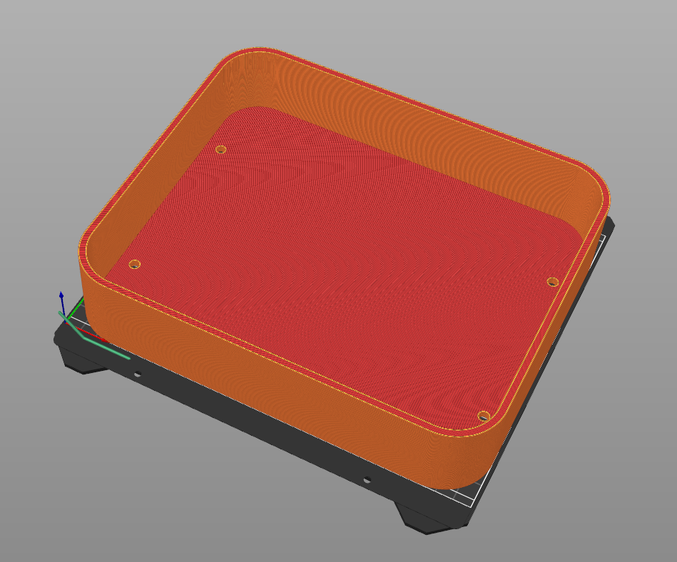 Enclosure dual material print preview