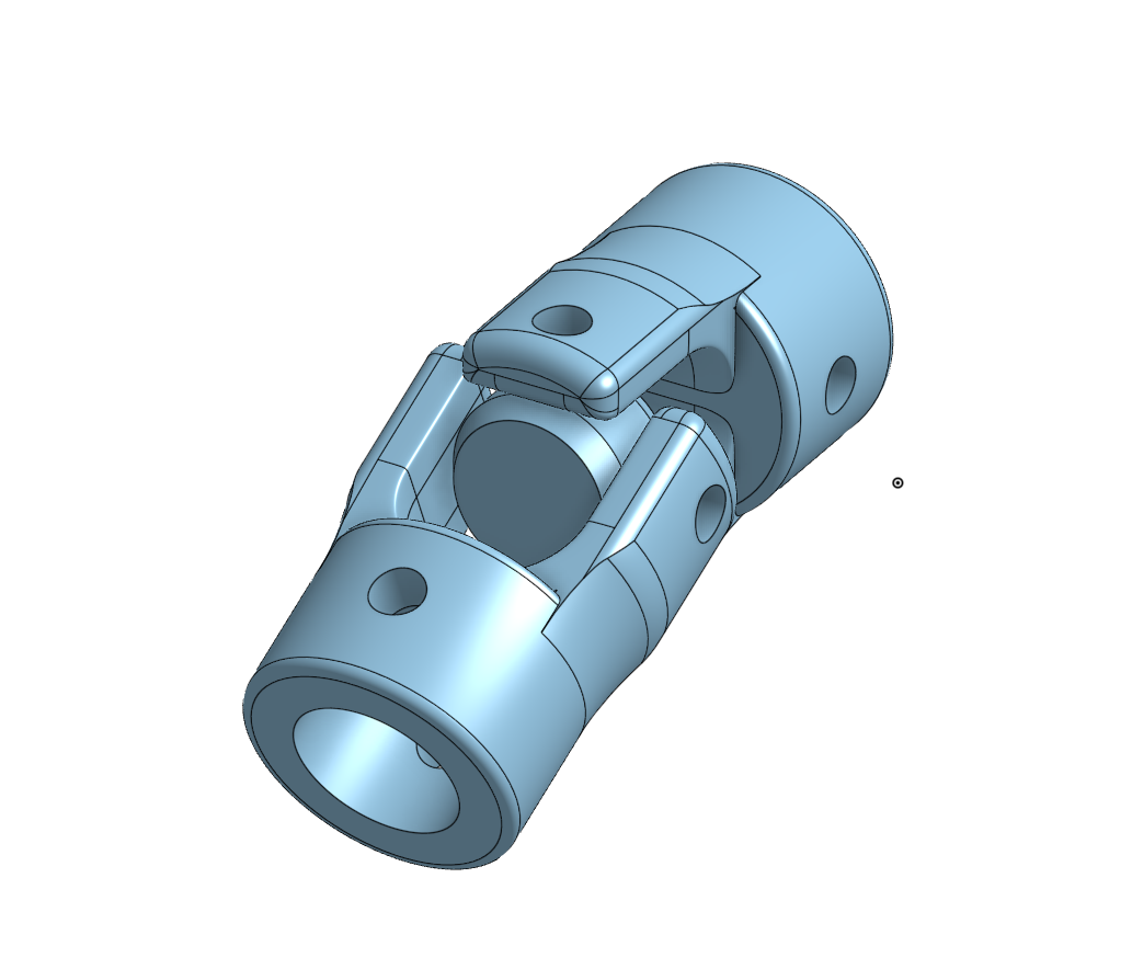 CAD render of a custom universal joint design